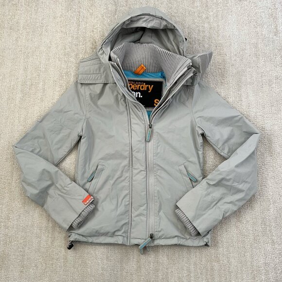 Superdry Windcheater Gray Zip Up Hooded Jacket S - Picture 1 of 15